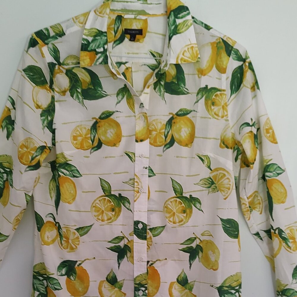 Women's Talbots Button-Down Shirt Lemons Large
